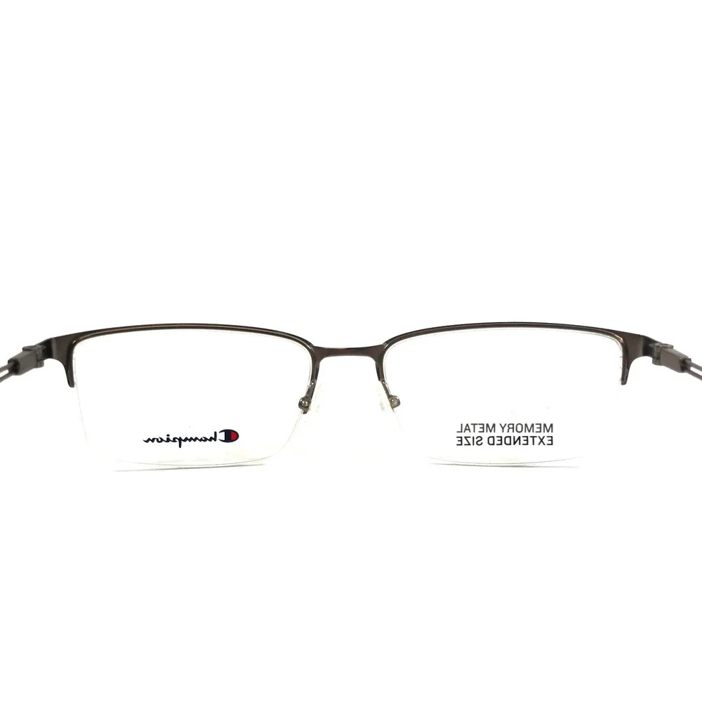 Champion Eyeglasses Frames PUSHX C02 Gunmetal Rectangle Half Rim 61-19-150